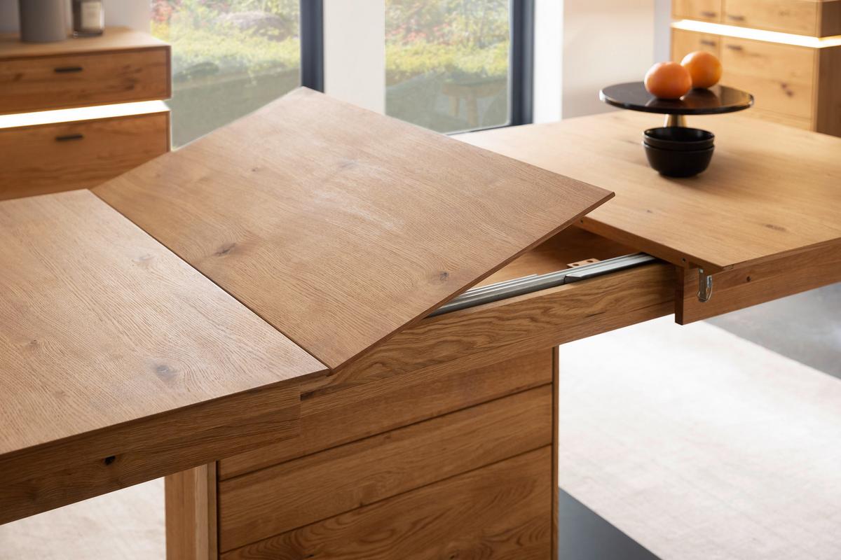 Esstisch Ausziehbar Wildeiche Como 180-230/100 Cm - Wildeiche/Anthrazit, Natur, Holz/Holzwerkstoff (180-230/100/77cm) - MID.YOU