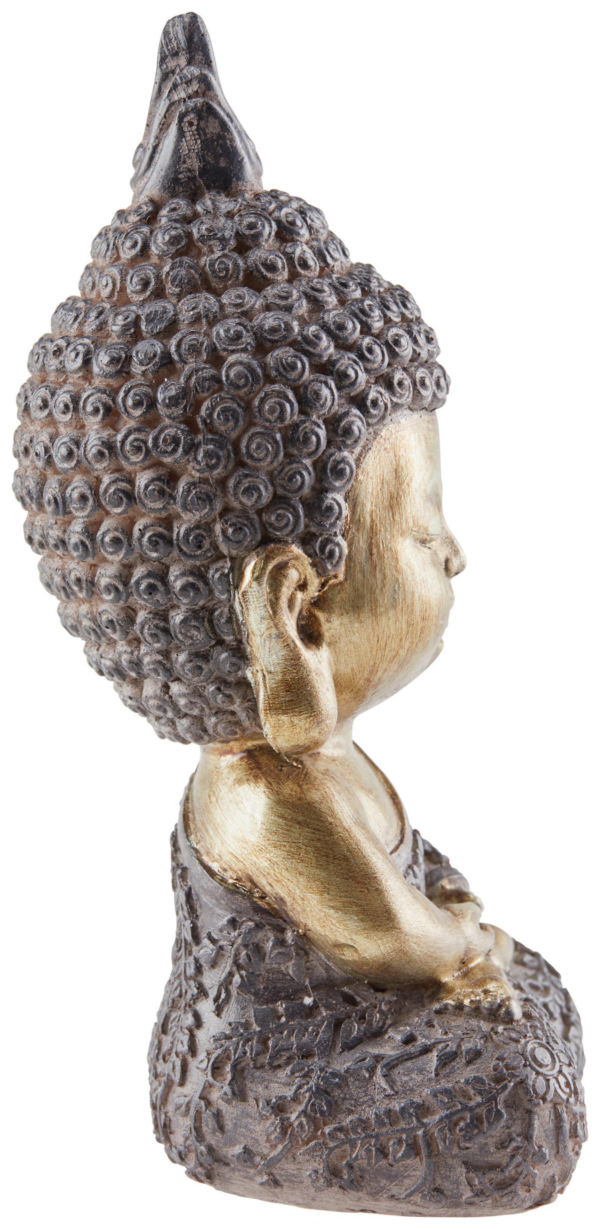 Dekofigur Buddha H: 13,5 cm Kunststoff für In- und Outdoor - Goldfarben/Braun, LIFESTYLE, Kunststoff (6/6/13,5cm) - Luca Bessoni