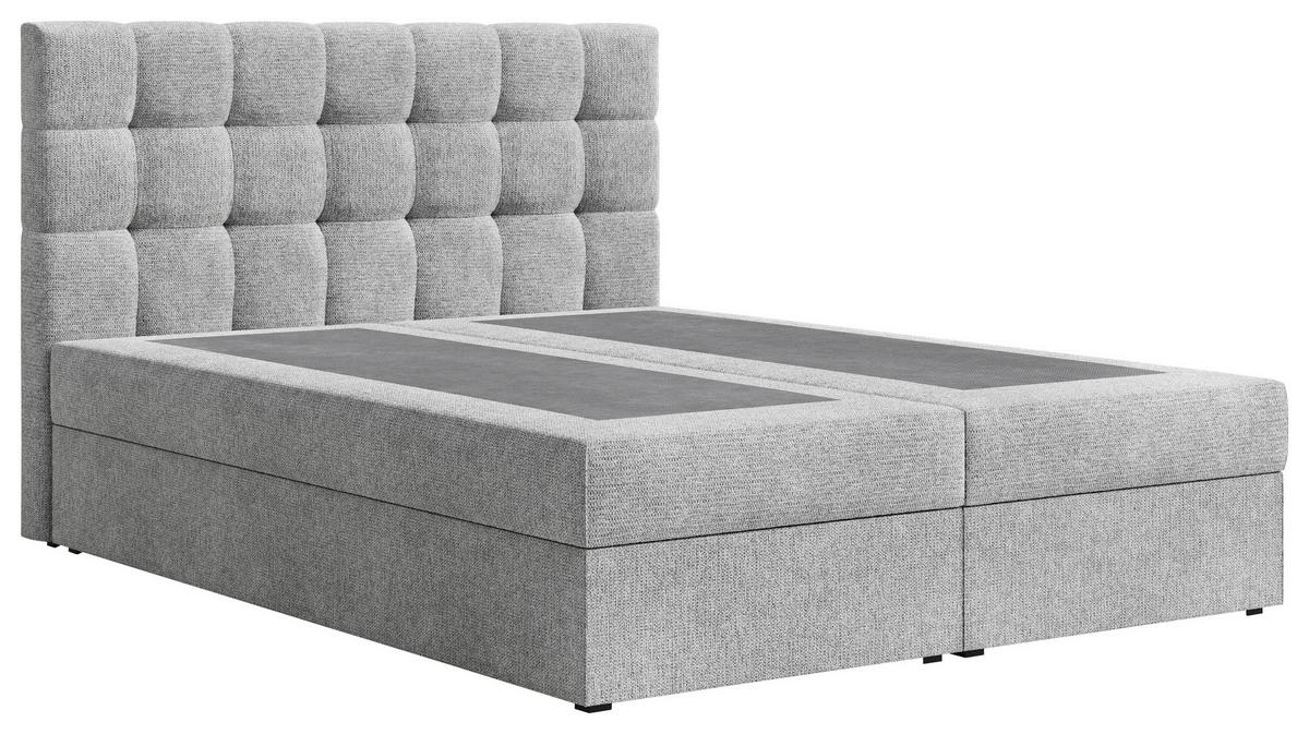 BOXBETT Oslo Grau 160x200cm - Schwarz/Grau, MODERN, Holz/Kunststoff (160/200cm) - MID.YOU