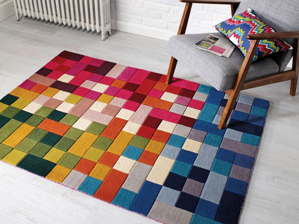Wollteppich Lucea - Multicolor, KONVENTIONELL, Textil (120/170cm)