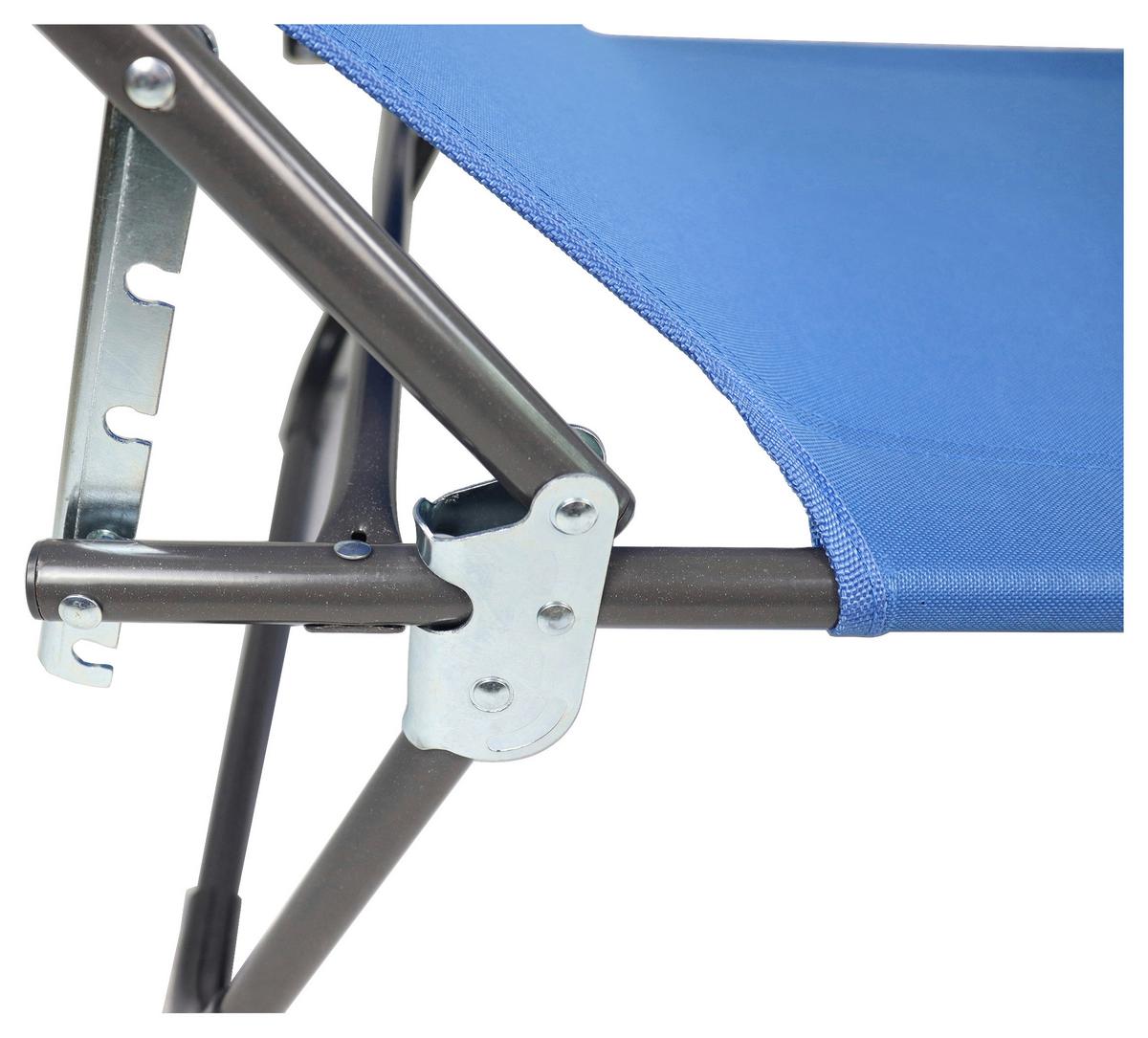 Gartenliege Bindox Stahl, Klappbar - Blau, MODERN, Kunststoff/Textil (55/24/185cm) - Ambia Garden