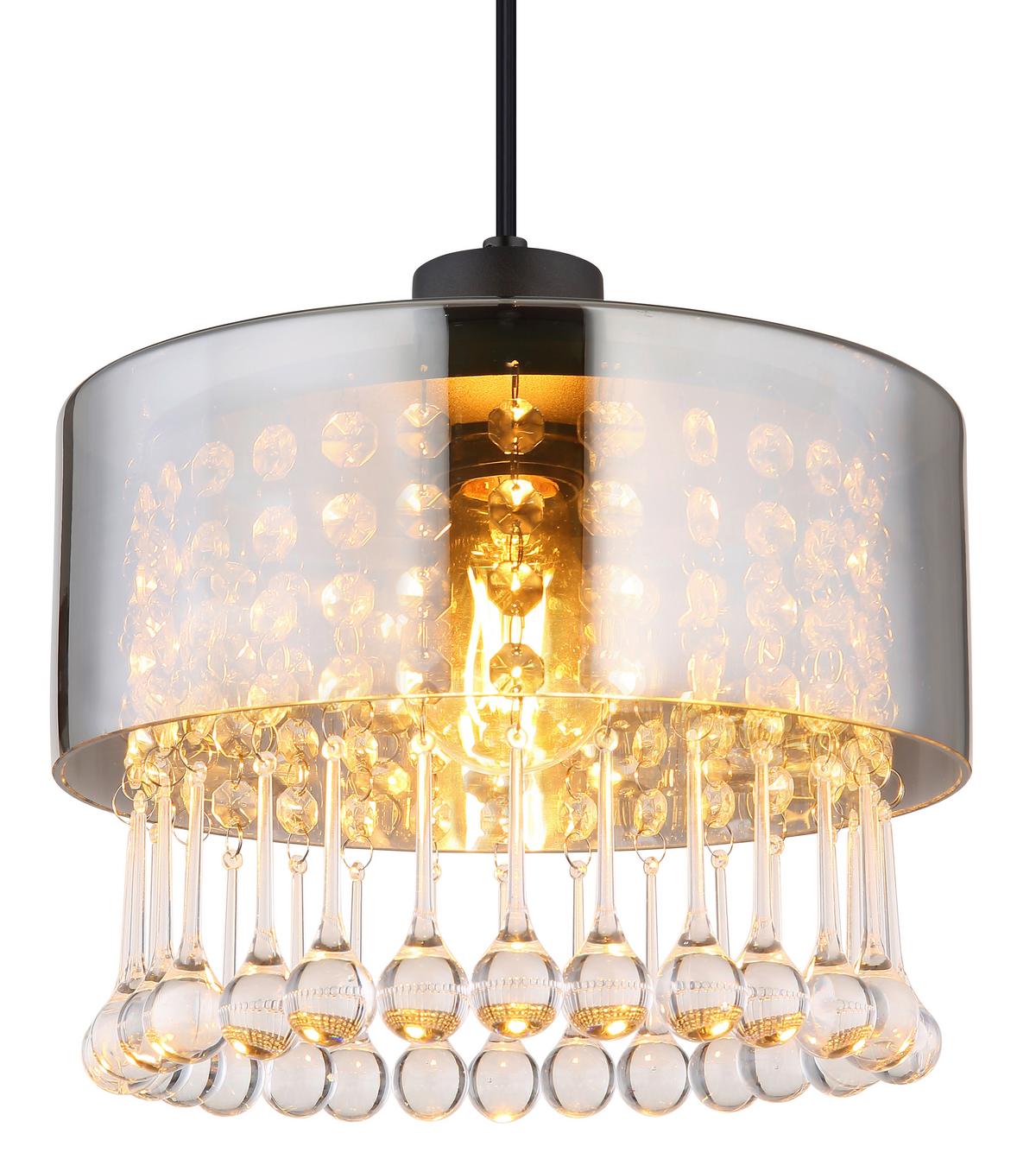 Hängeleuchte 15884h1 - Klar/Schwarz, KONVENTIONELL, Glas/Kunststoff (25/120cm) - Globo