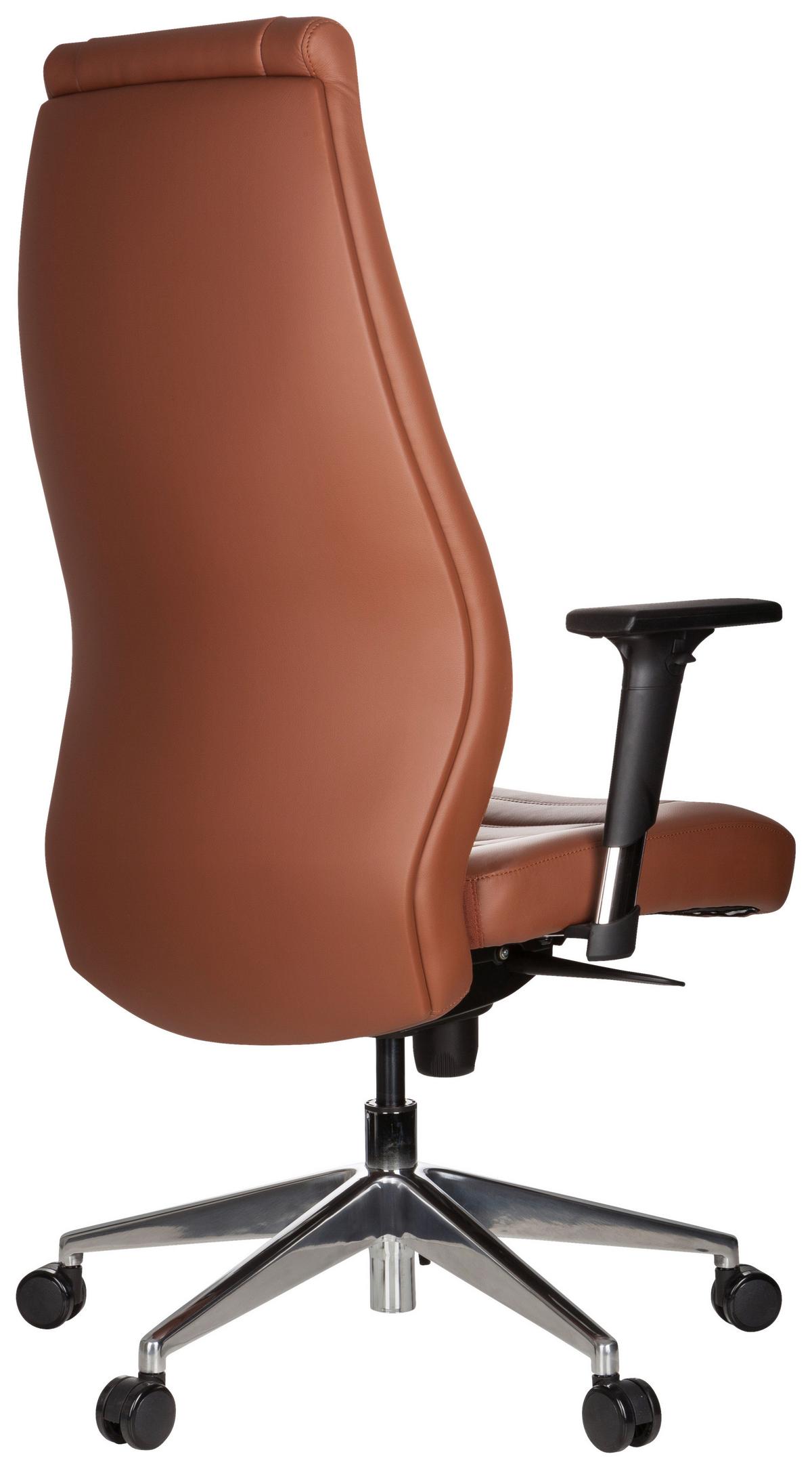 Chefsessel Vitoro Braun Bis 150 Kg - Silberfarben/Braun, Basics, Kunststoff/Textil (65/133/65cm) - MID.YOU