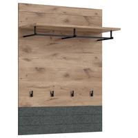Garderobenpaneel Roxy Eichefarben Dekor B: 80 cm - Eichefarben/Dunkelgrau, Design, Holzwerkstoff (80/107/31cm)