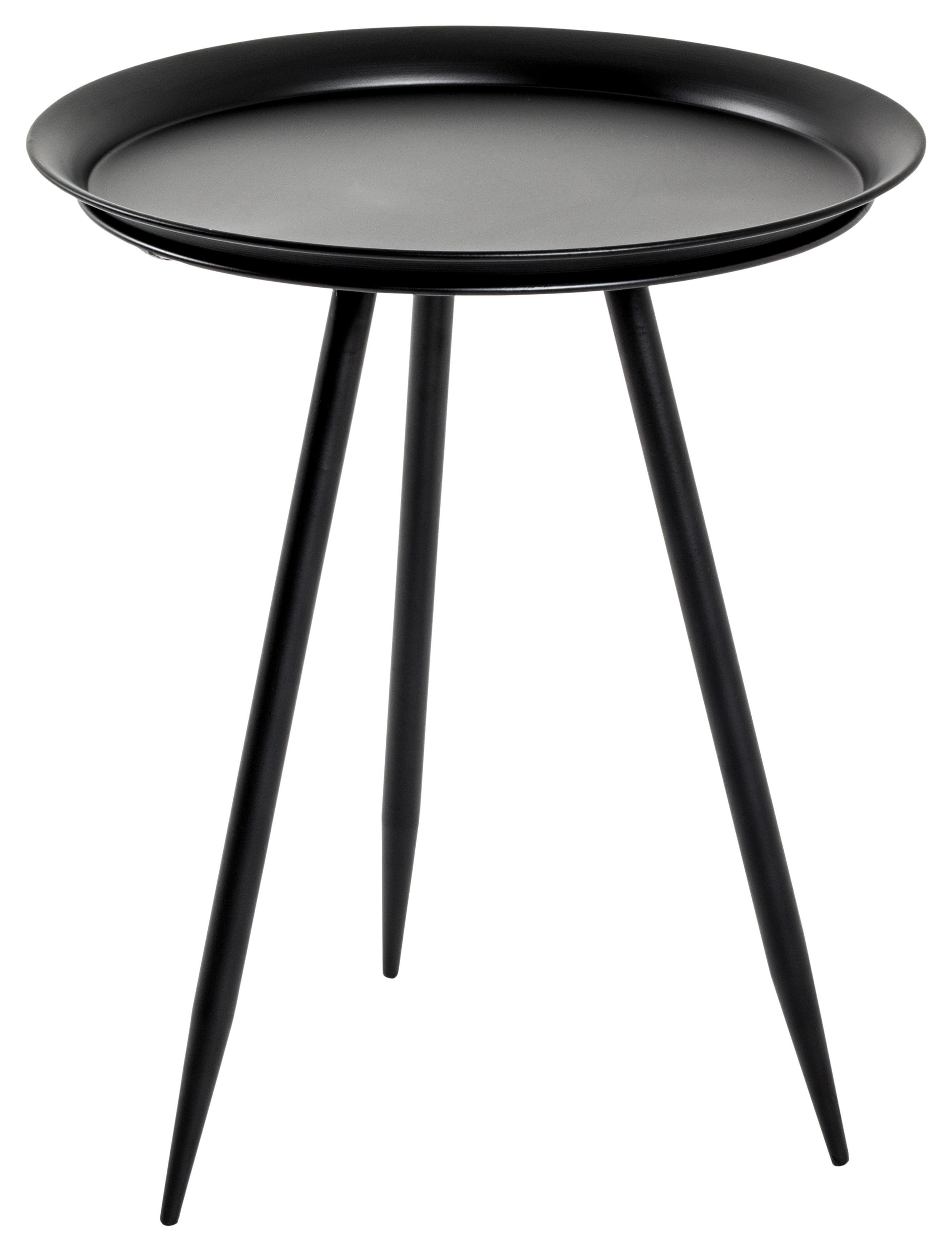 Beistelltisch Rund Nomi, Schwarz - Schwarz, MODERN, Metall (44cm)