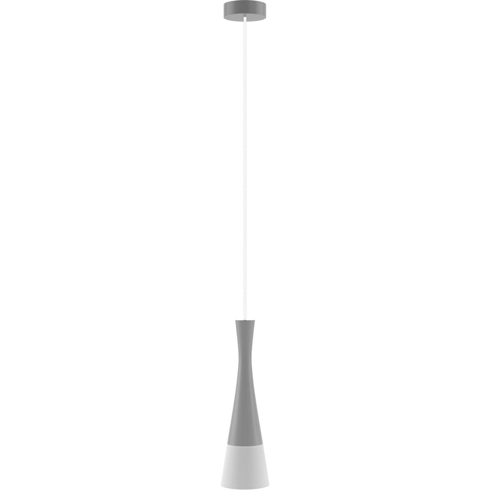 Hängeleuchte 8511136 Vegas2, 1-Fl, Grau - Weiß/Grau, Design, Holz/Textil (12/150cm)