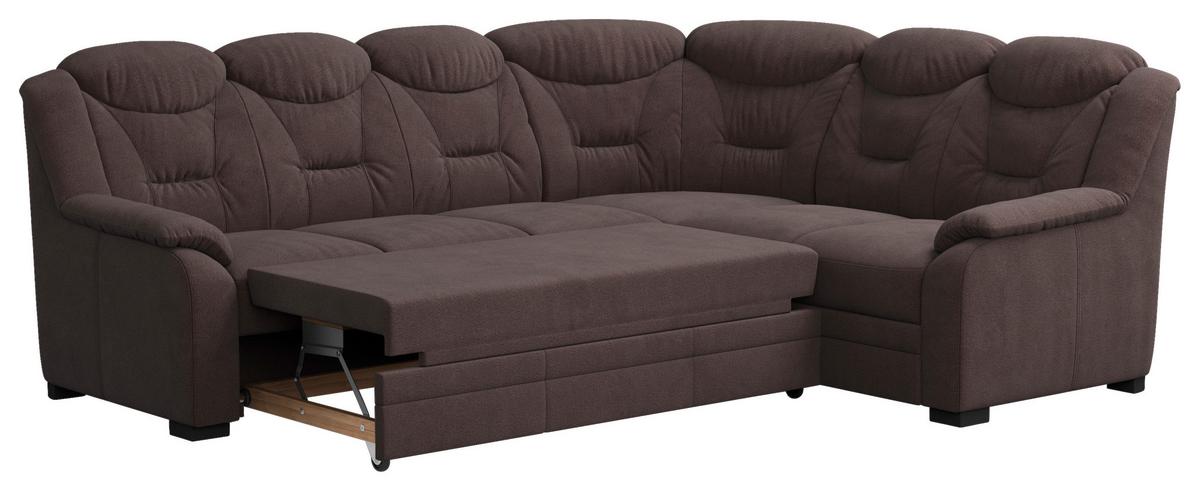 Ecksofa Marcus Braun S: 263x211 cm - Schwarz/Braun, Basics, Textil (263/211cm) - MID.YOU