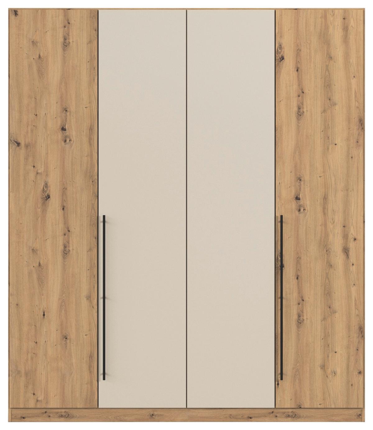 Kleiderschrank Safari B: 181 cm - Champagner/Eiche Artisan, KONVENTIONELL, Holzwerkstoff (181/229/54cm)