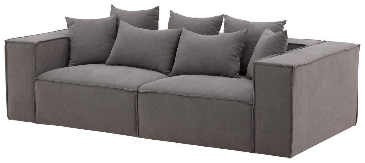 2-Sitzer-Sofa Gillholmen - Schwarz/Grau, Design, Kunststoff/Textil (232/80/116cm) - Livetastic