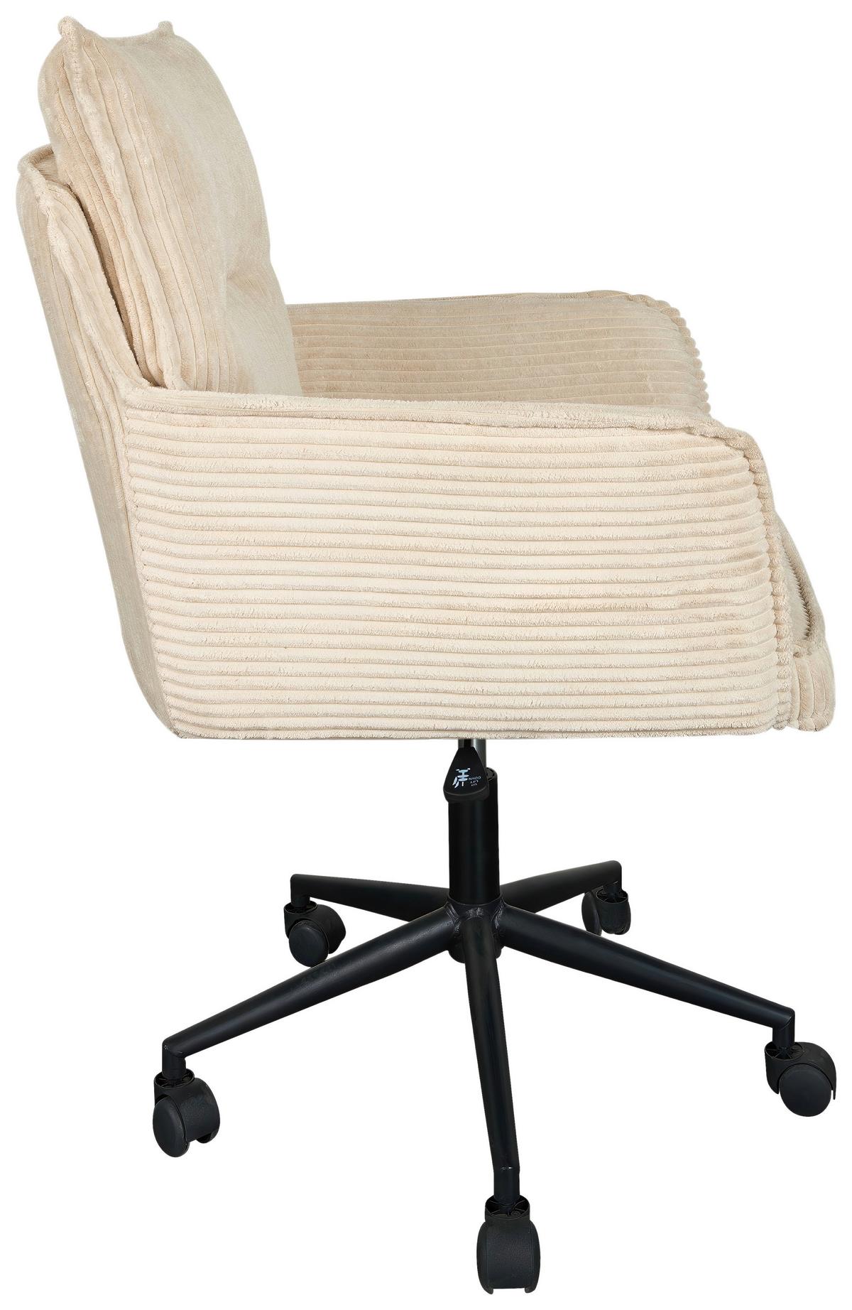 Drehstuhl Valencia Beige B: 58,5 cm - Beige/Schwarz, MODERN, Textil/Metall (58,5/88/95/63cm) - Livetastic