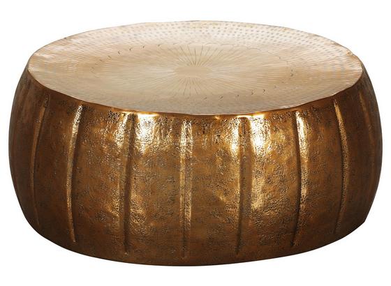 Runder Couchtisch Metall mit Ablage Jamal, Gold Dekor Ø72cm - Goldfarben, LIFESTYLE, Metall (72/72/31cm) - Livetastic Runder Couchtisch Metall mit Ablage Jamal, Gold Dekor Ø72cm - Goldfarben, LIFESTYLE, Metall (72/72/31cm) - Livetastic