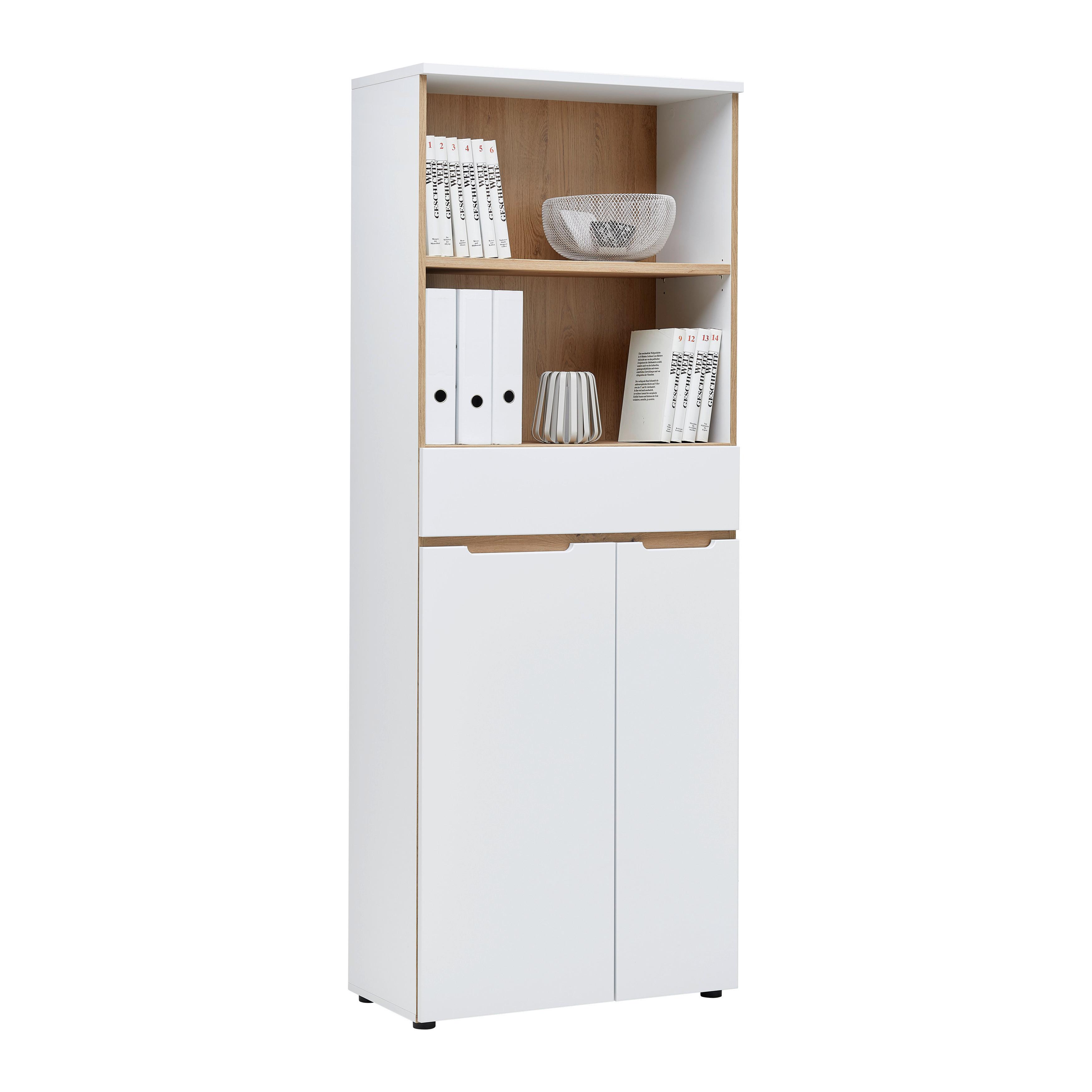 KOMBINACE REGÁLŮ DALLAS - bílá/černá, Moderní, kompozitní dřevo/plast (75/197/38cm) - Mömax