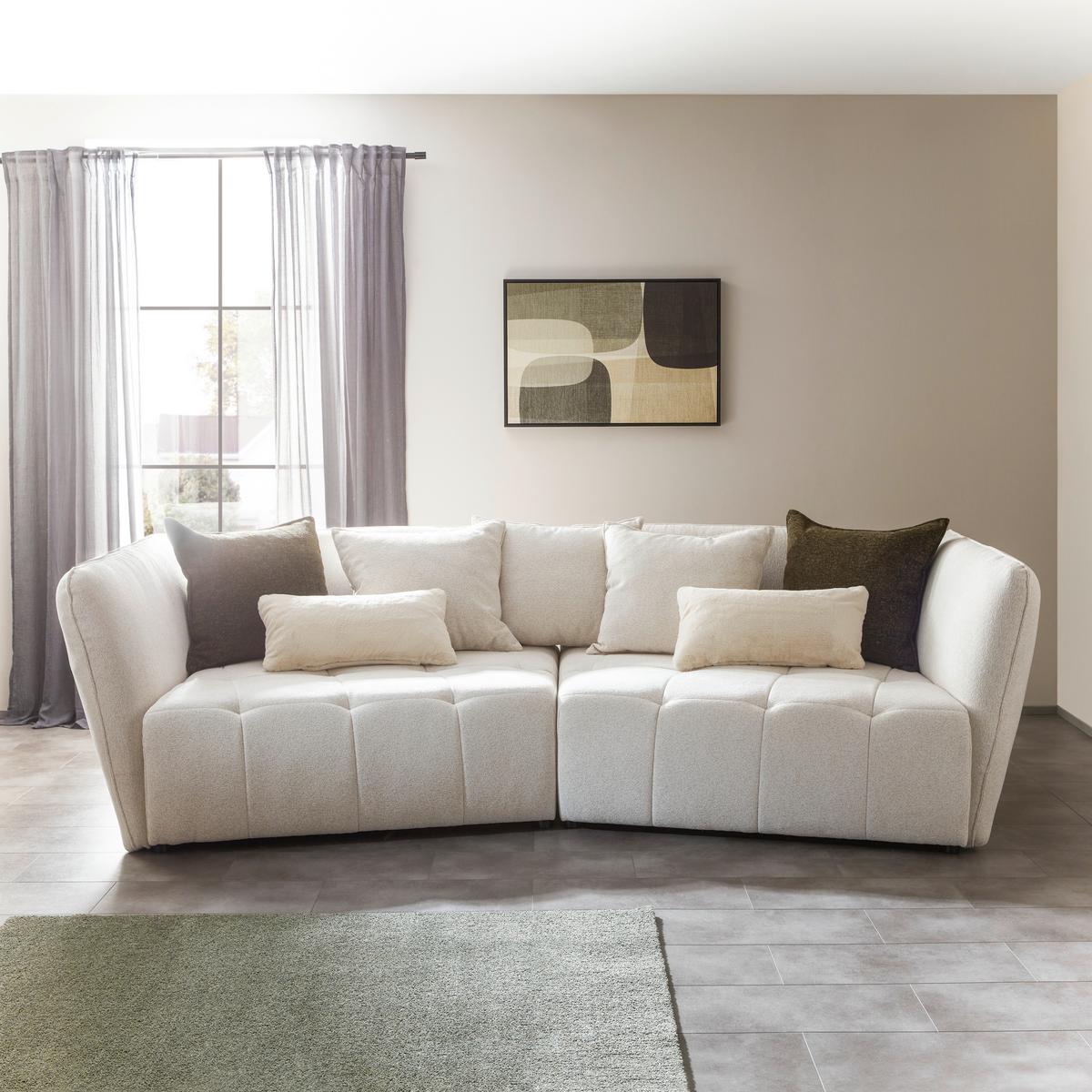 Veľká pohovka SOFI, krémová - čierna/krémová, Modern, textil (294/93/152cm) - Premium Living