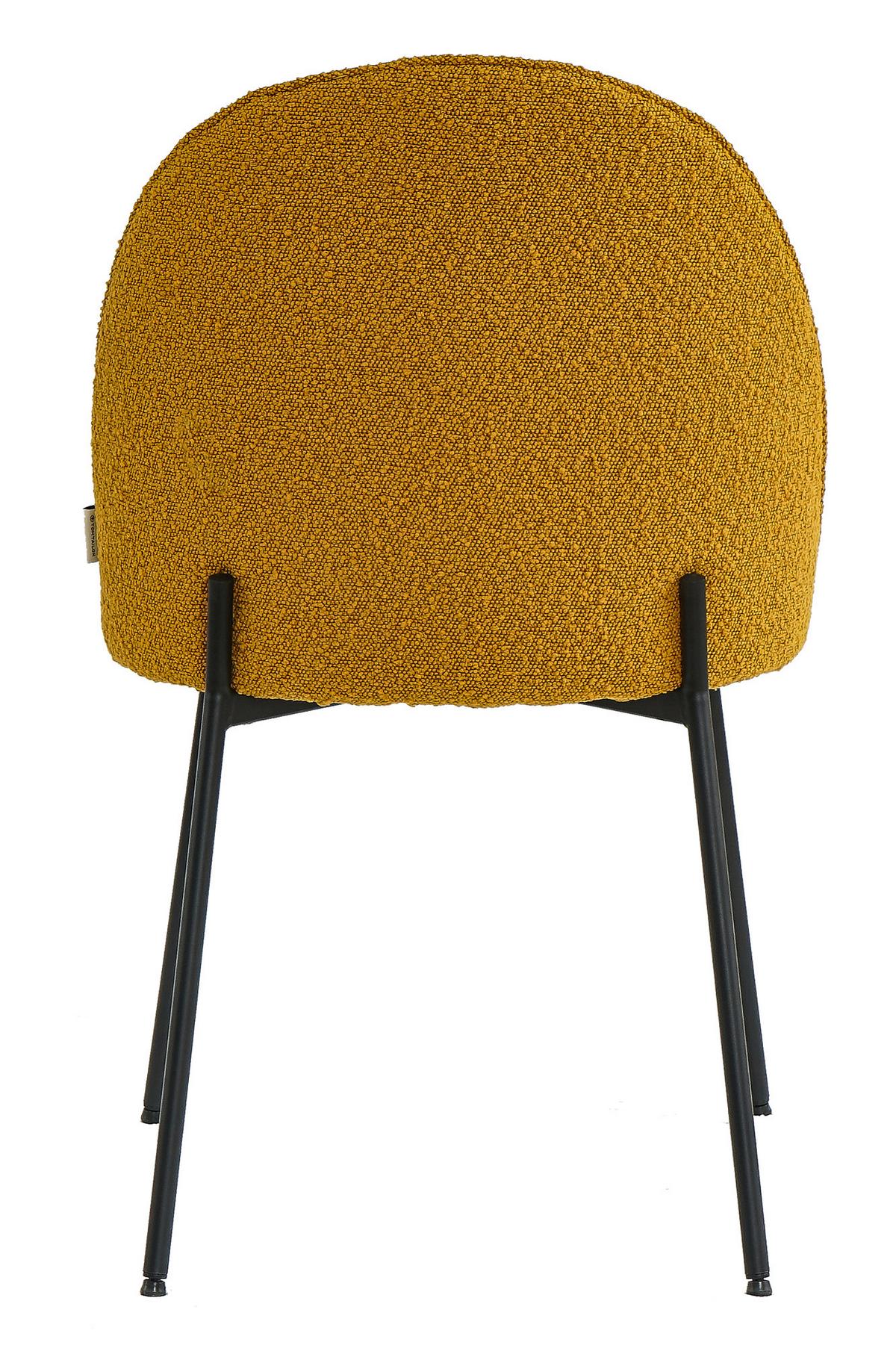 STUHL-SET Schwarz/Currygelb 2-teilig - Currygelb/Schwarz, MODERN, Textil/Metall (49,5/84/47,5cm) - MID.YOU