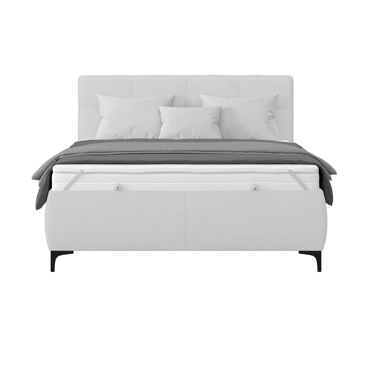 Polsterbett Zeni 140 - Creme/Schwarz, KONVENTIONELL, Holz/Textil (140/200cm)