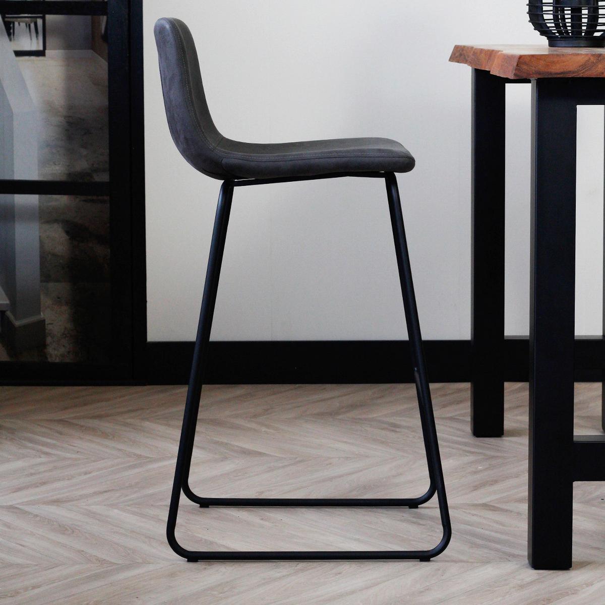 Barhocker-Set Byron - Anthrazit/Schwarz, LIFESTYLE, Kunststoff/Metall (48/102/54cm) - MID.YOU