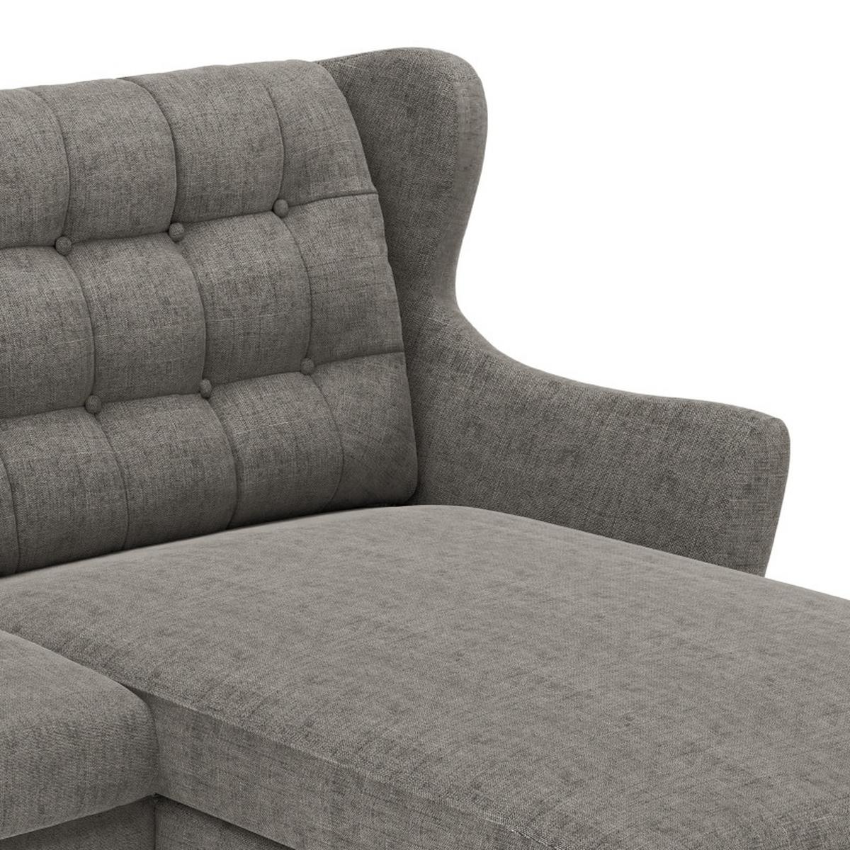 Ecksofa Henry Dunkelgrau S: 173x250 cm - Eichefarben/Dunkelgrau, KONVENTIONELL, Textil (173/250cm) - Trendmanufaktur