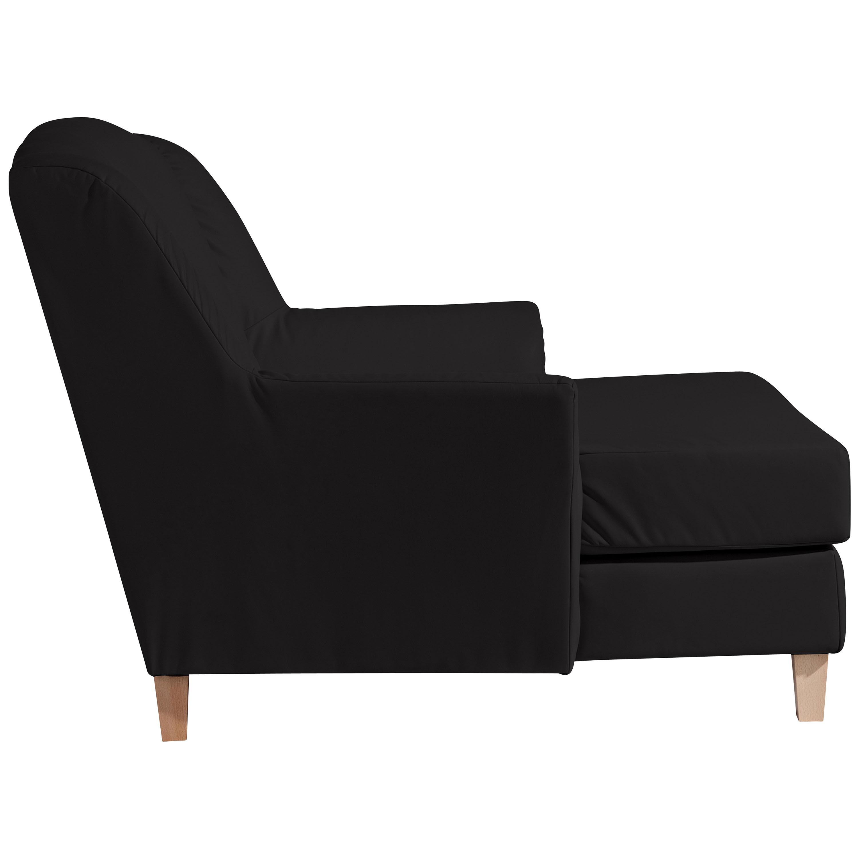 Big Sessel Mit Armlehnen Judith Lerderlook Schwarz - Schwarz/Naturfarben, MODERN, Textil (136/107/142cm) - Max Winzer