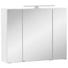 Spiegelschrank Kopenhagen Led 3 Türen 80x64x20 cm - Weiß, KONVENTIONELL, Glas/Holzwerkstoff (80/64/20cm) - Held