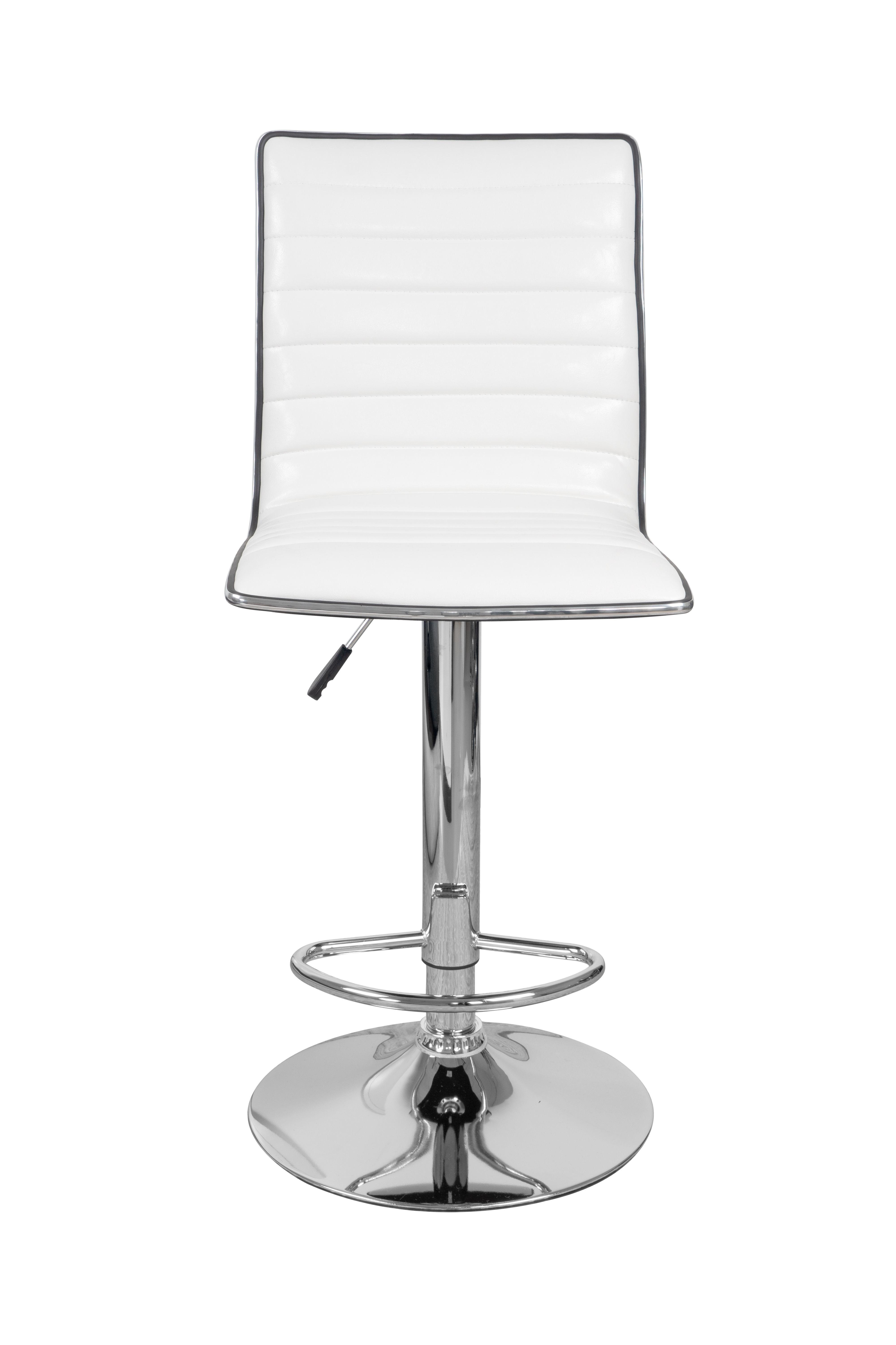 Barhocker mit Lehne 2er-Set Midnight Lederlook Weiß