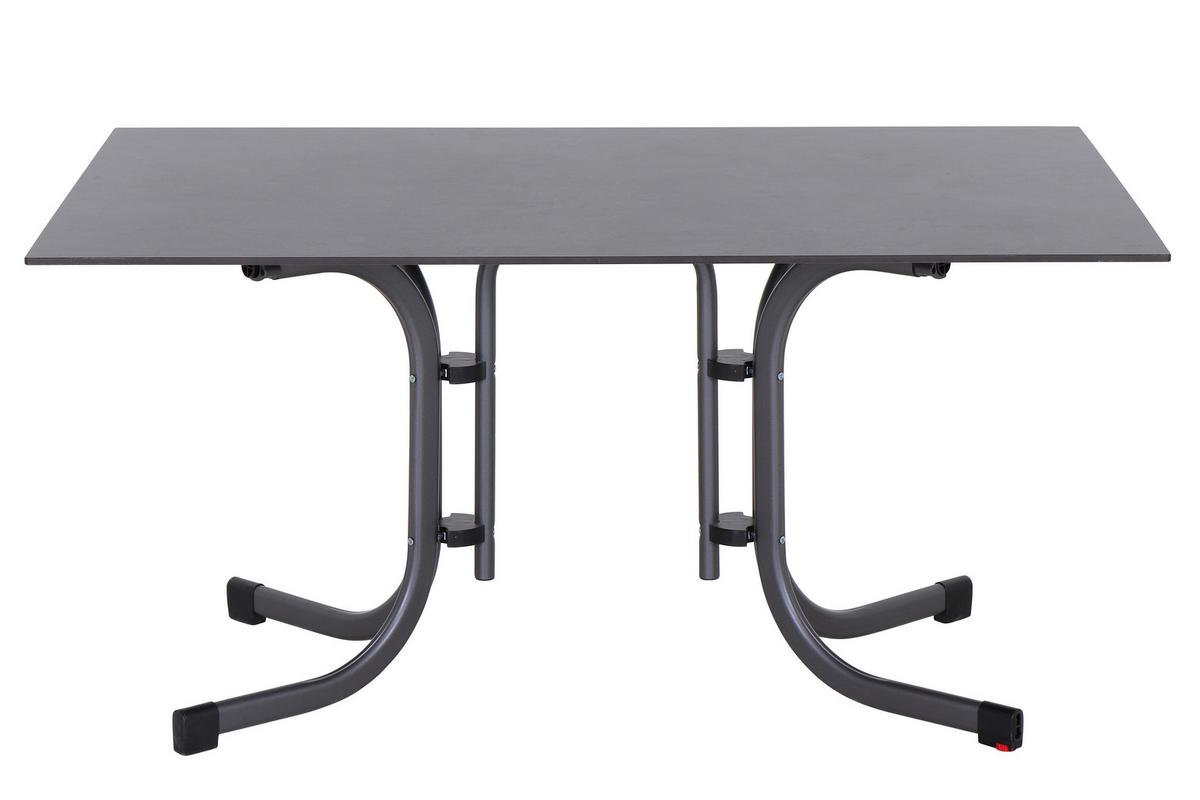 Gartentisch Klappbar Metall /kunststoff/holz L 140 Cm - Anthrazit, KONVENTIONELL, Holzwerkstoff/Kunststoff (140/90/71cm) - Siena Garden