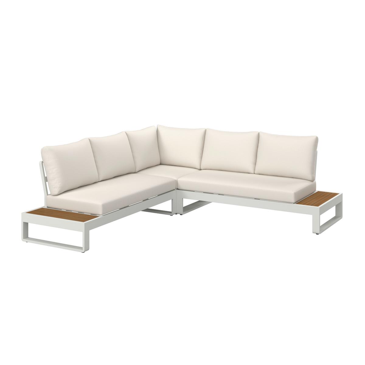 TERASOVÁ SEDACÍ SOUPRAVA MARIJANA - barvy teak/krémová, Moderní, kov/textil (235/68/73cm) - Bessagi Garden