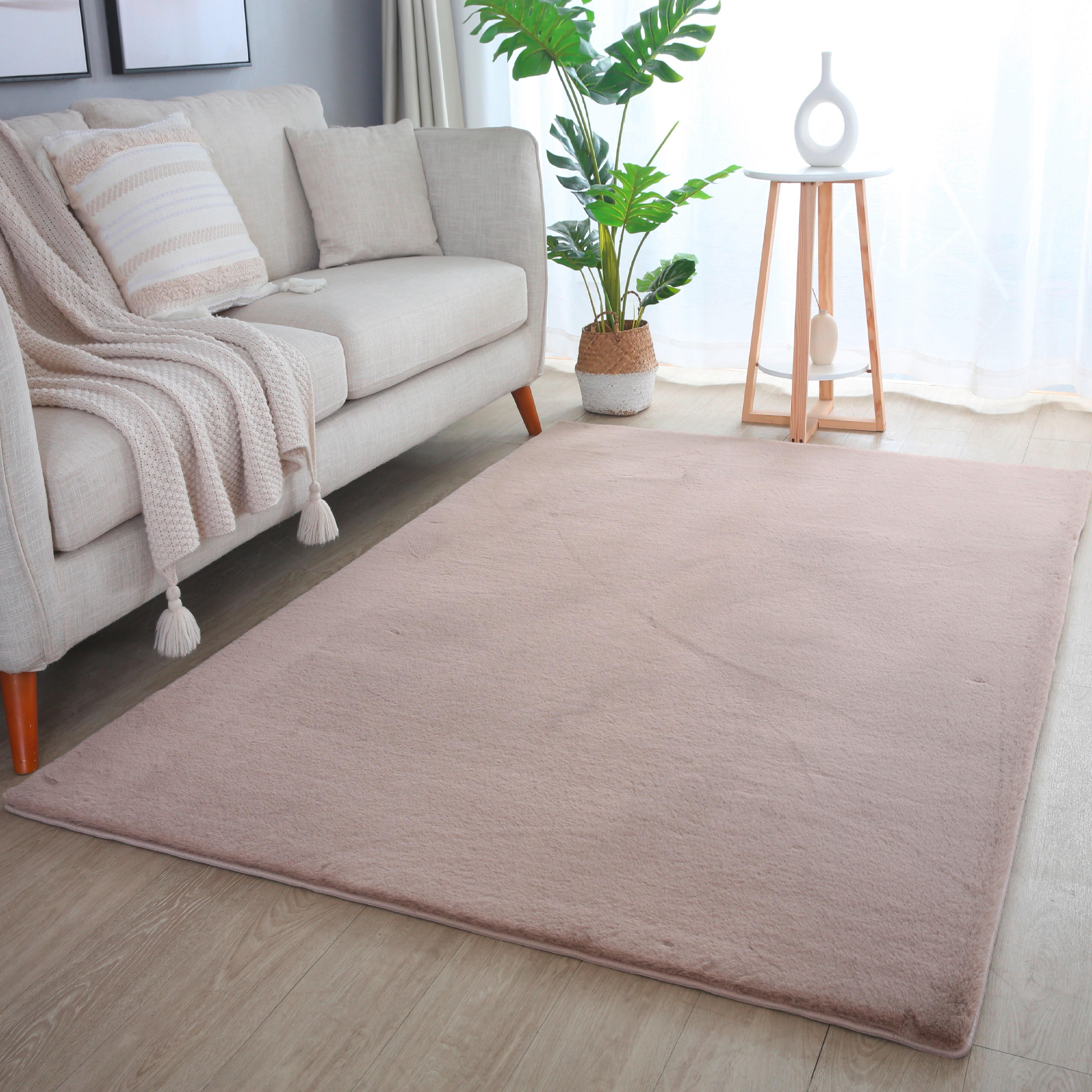 Hochflorteppich, Beige, F:20mm Pouffy - Beige, Basics, Textil (140/200cm)