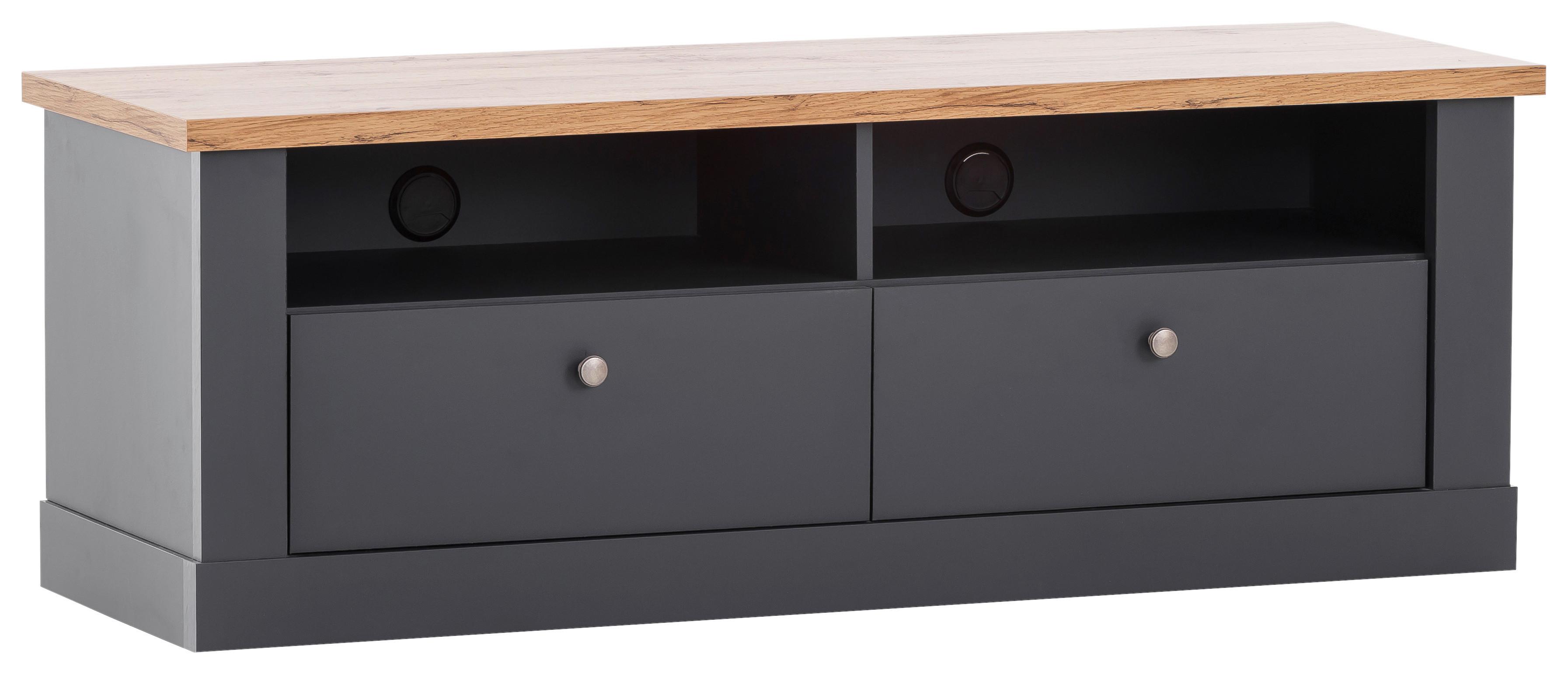 Lowboard Catania Anthrazit/Eiche Dekor B: 135cm - Anthrazit/Eiche Wotan, Design, Holzwerkstoff (135/51/45cm) - MID.YOU