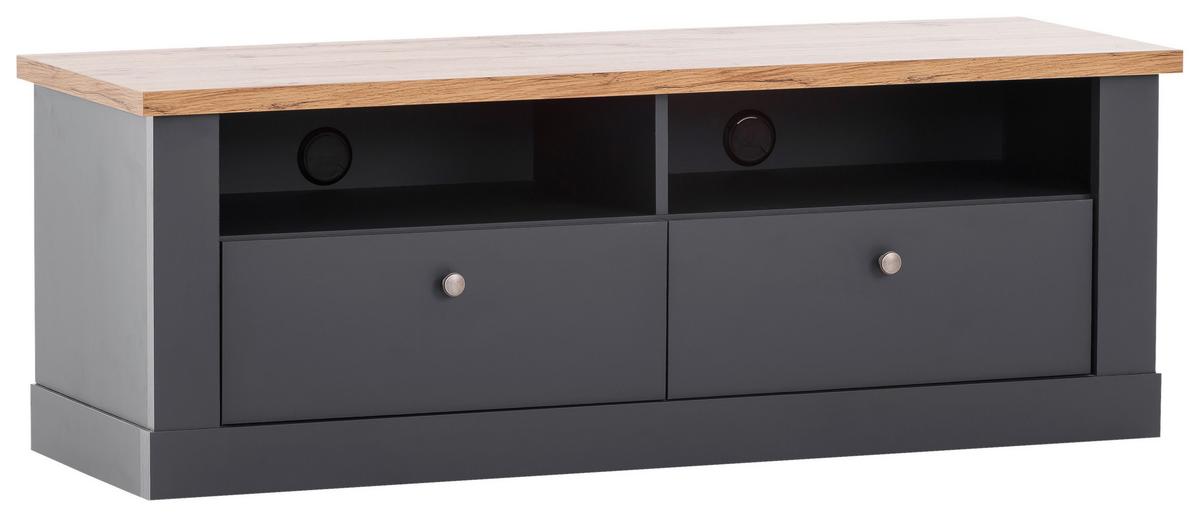 Lowboard Catania Anthrazit/Eiche Dekor B: 135cm - Anthrazit/Eiche Wotan, Design, Holzwerkstoff (135/51/45cm) - MID.YOU