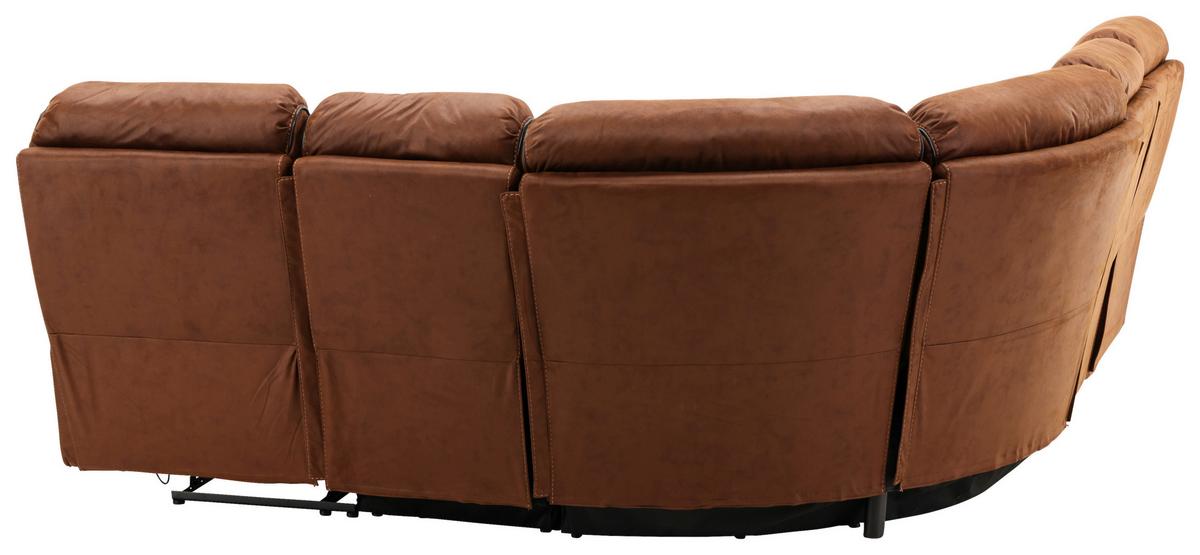 Ecksofa Saranda - Schwarz/Braun, Design, Textil (169/169cm) - Livetastic