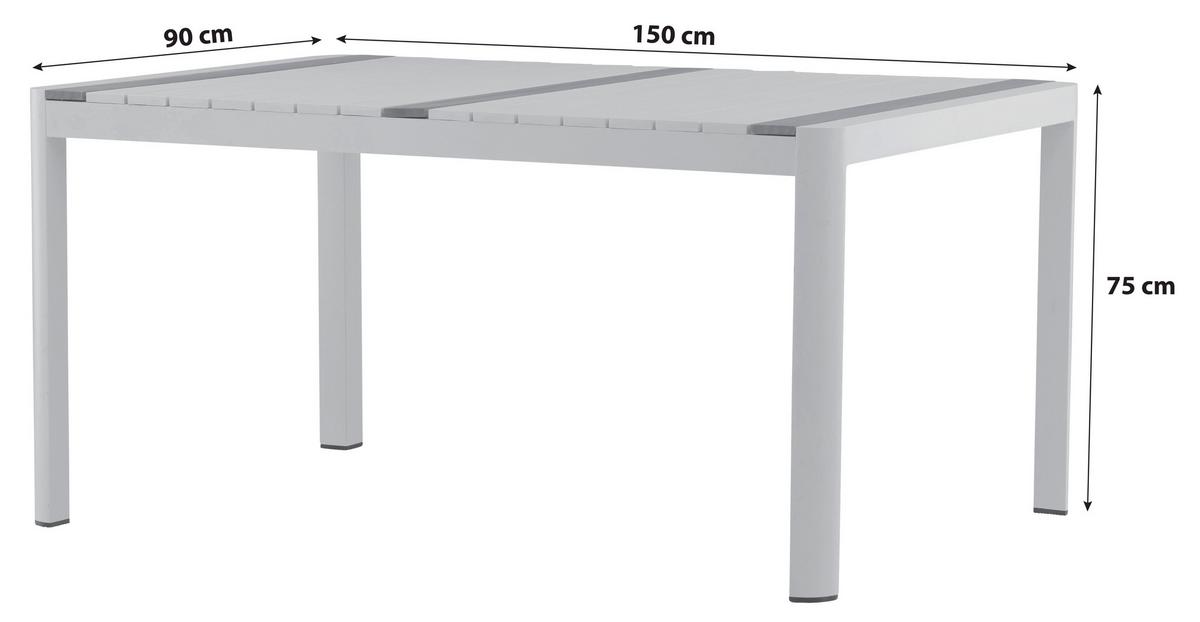 Gartentisch Togo Teakholz/Metall L 90 cm - Schwarz, KONVENTIONELL, Holz/Metall (90/75/150cm) - Gardenson