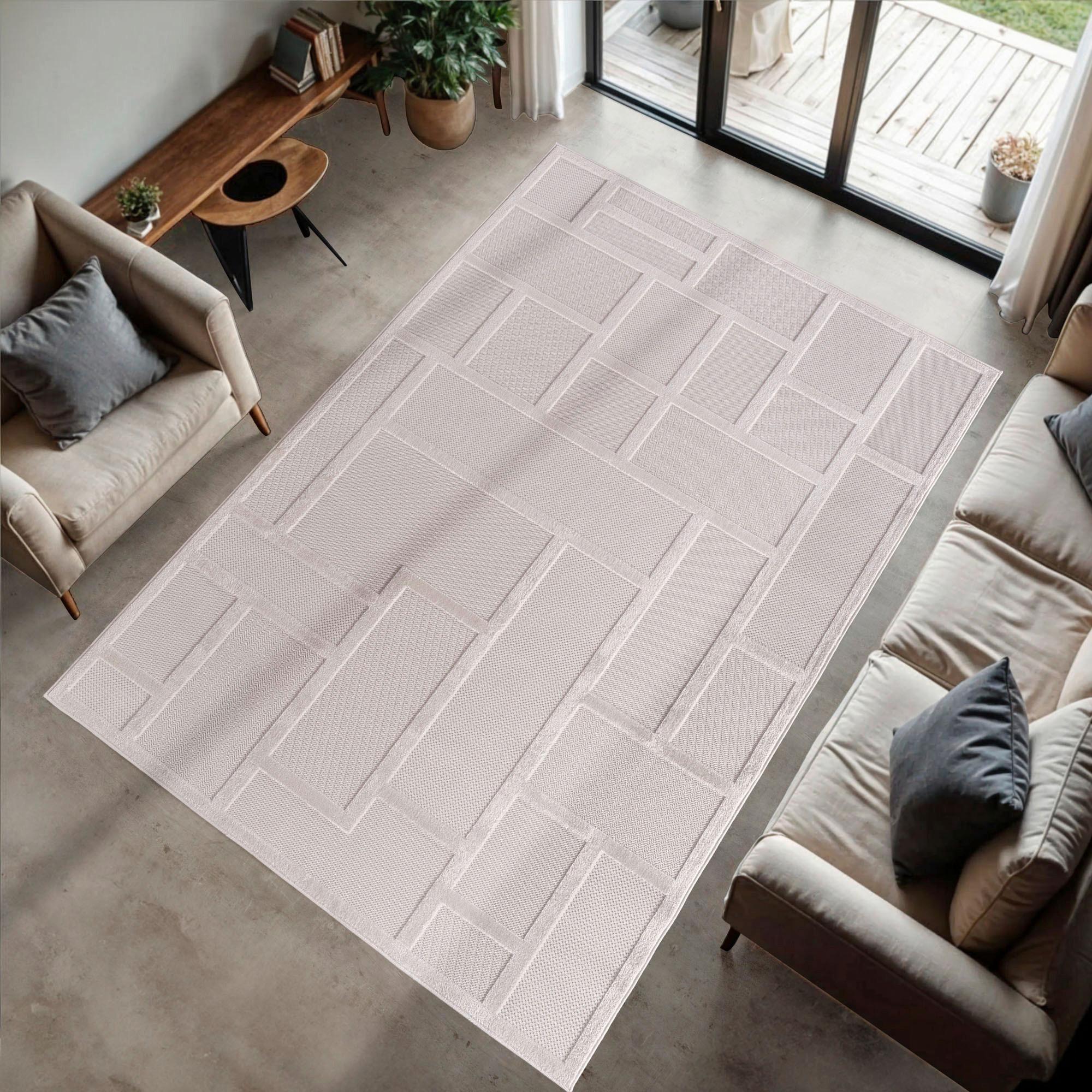 Flachwebteppich, Creme Doha - Creme, Design, Textil (200/290cm)