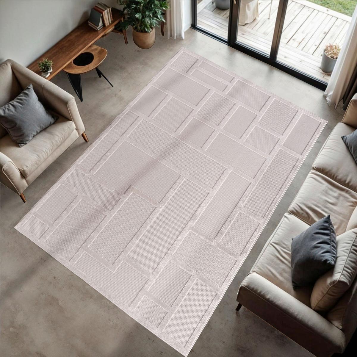 Flachwebteppich, Creme Doha - Creme, Design, Textil (80/150cm)