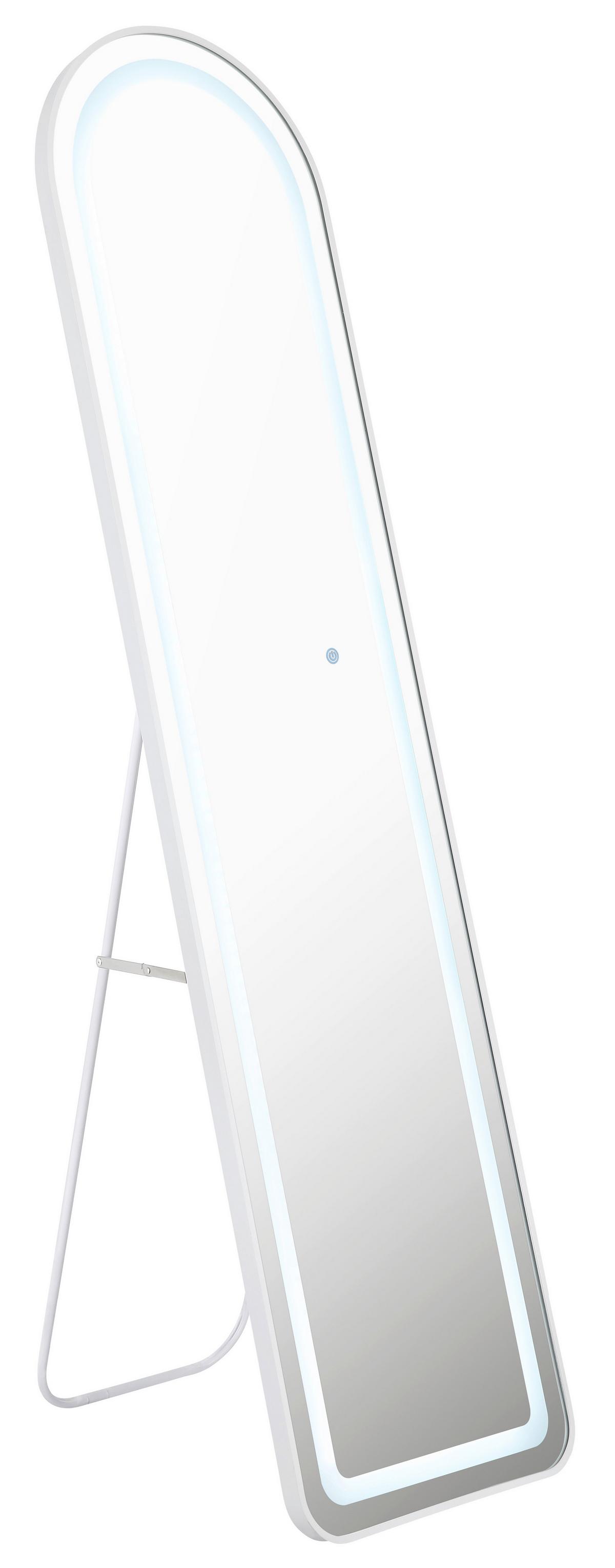 STANDSPIEGEL Touchdimmer - Weiß, Design, Glas/Kunststoff (40/50/160cm) - Globo