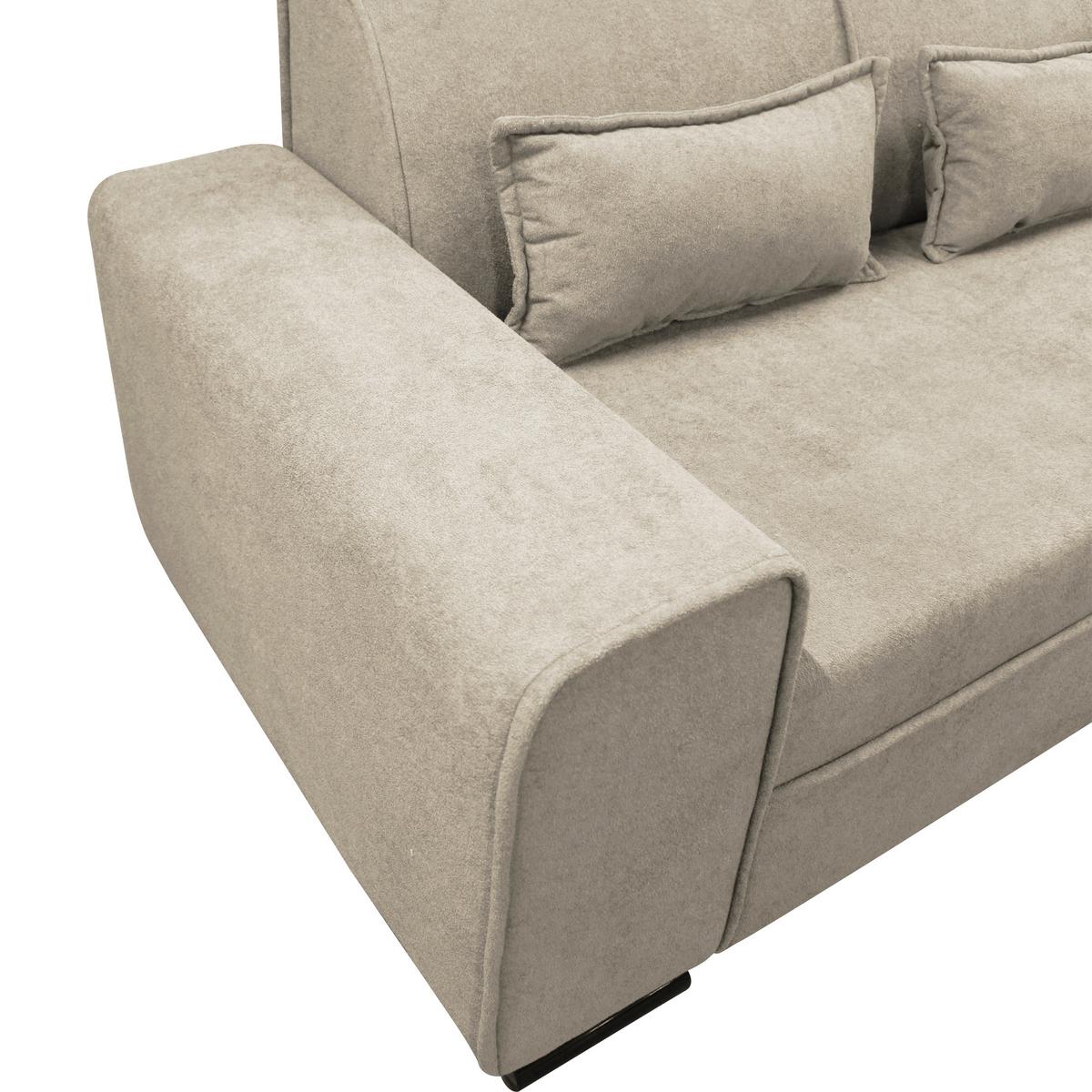 Ecksofa Classic Beige 270x175 cm - Beige/Schwarz, Design, Textil (270/175cm) - MID.YOU