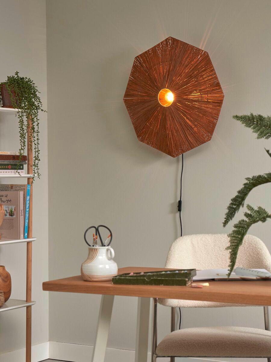 Wandleuchte Panama - Braun, Basics, Naturmaterialien (65/7cm) - Good & Mojo