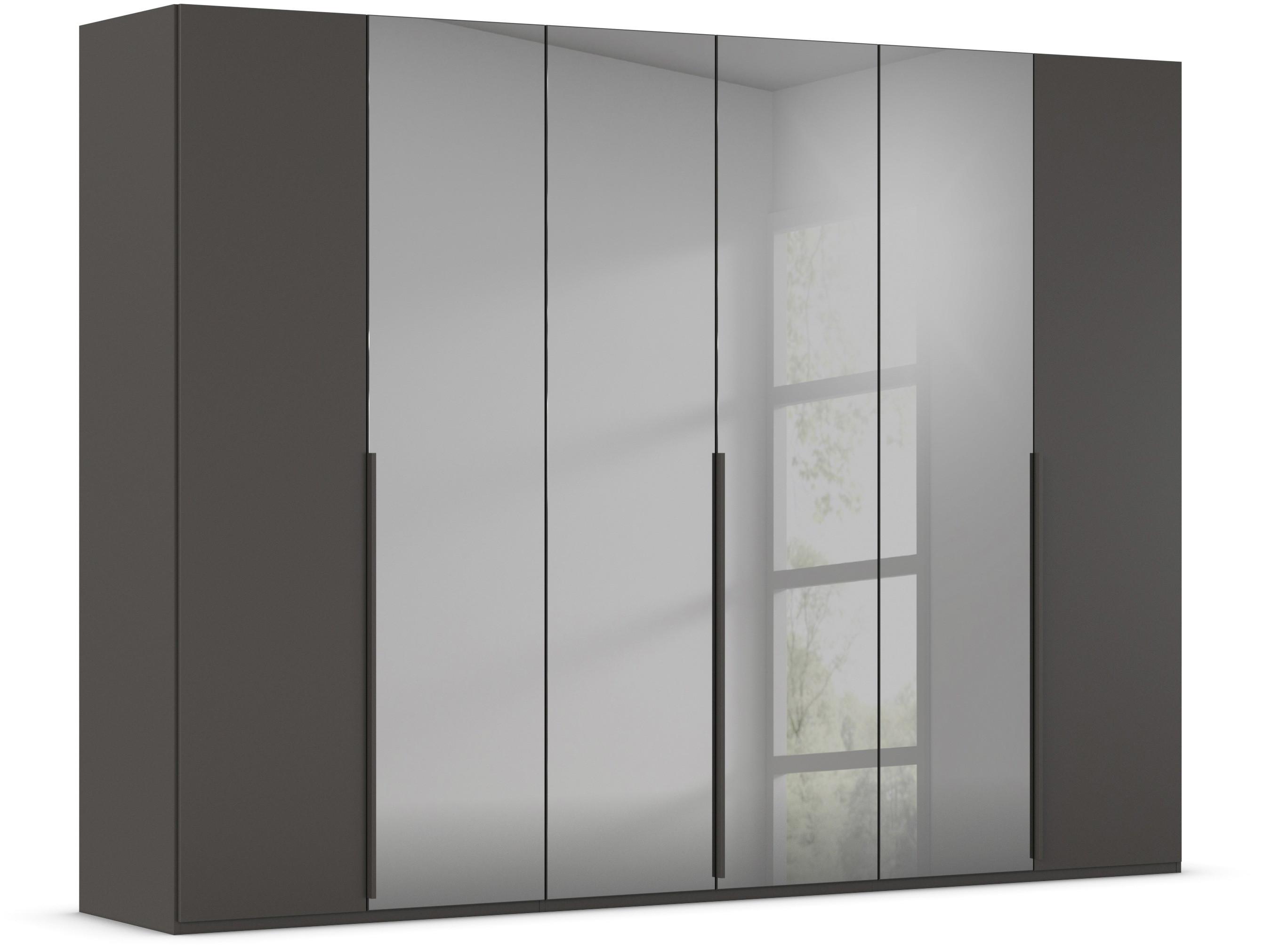 Drehtürenschrank Paola Graphitfarben/Grau B: 301 cm - Graphitfarben/Grau, Trend, Glas/Holzwerkstoff (301/223/61cm) - Rauch Möbel