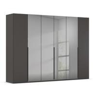 Drehtürenschrank Paola Graphitfarben/Grau B: 301 cm - Graphitfarben/Grau, Trend, Glas/Holzwerkstoff (301/223/61cm) - Rauch Möbel