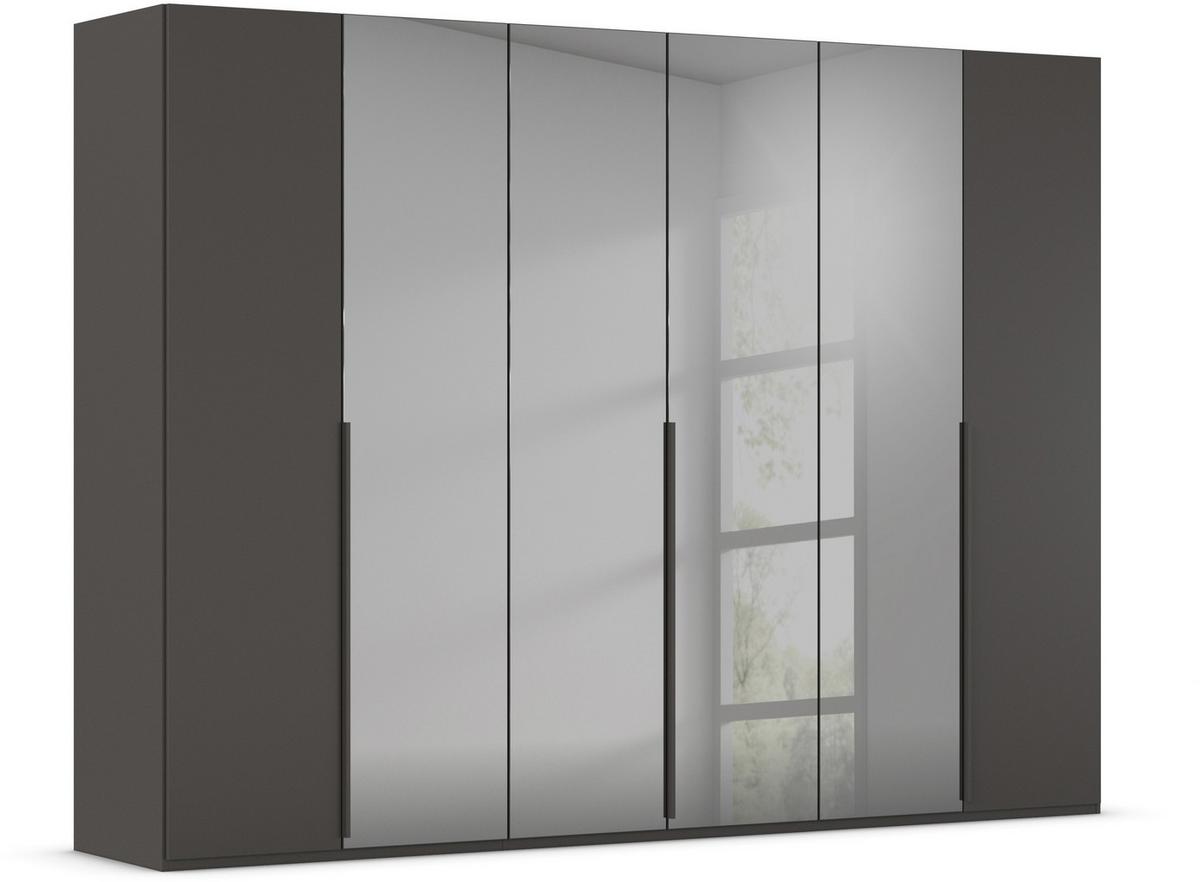 Drehtürenschrank Paola Graphitfarben/Grau B: 301 cm - Graphitfarben/Grau, Trend, Glas/Holzwerkstoff (301/223/61cm) - Rauch Möbel