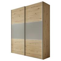 Schwebetürenschrank B: 200 cm Includo, Artisan Eiche/Grau - Eiche Artisan/Grau, Design (200/222/68cm) - MID.YOU