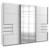 Schwebetürenschrank mit Spiegel 270 cm Saigon Weiß - Klar/Alufarben, KONVENTIONELL, Glas/Holzwerkstoff (270/208/64cm) - MID.YOU