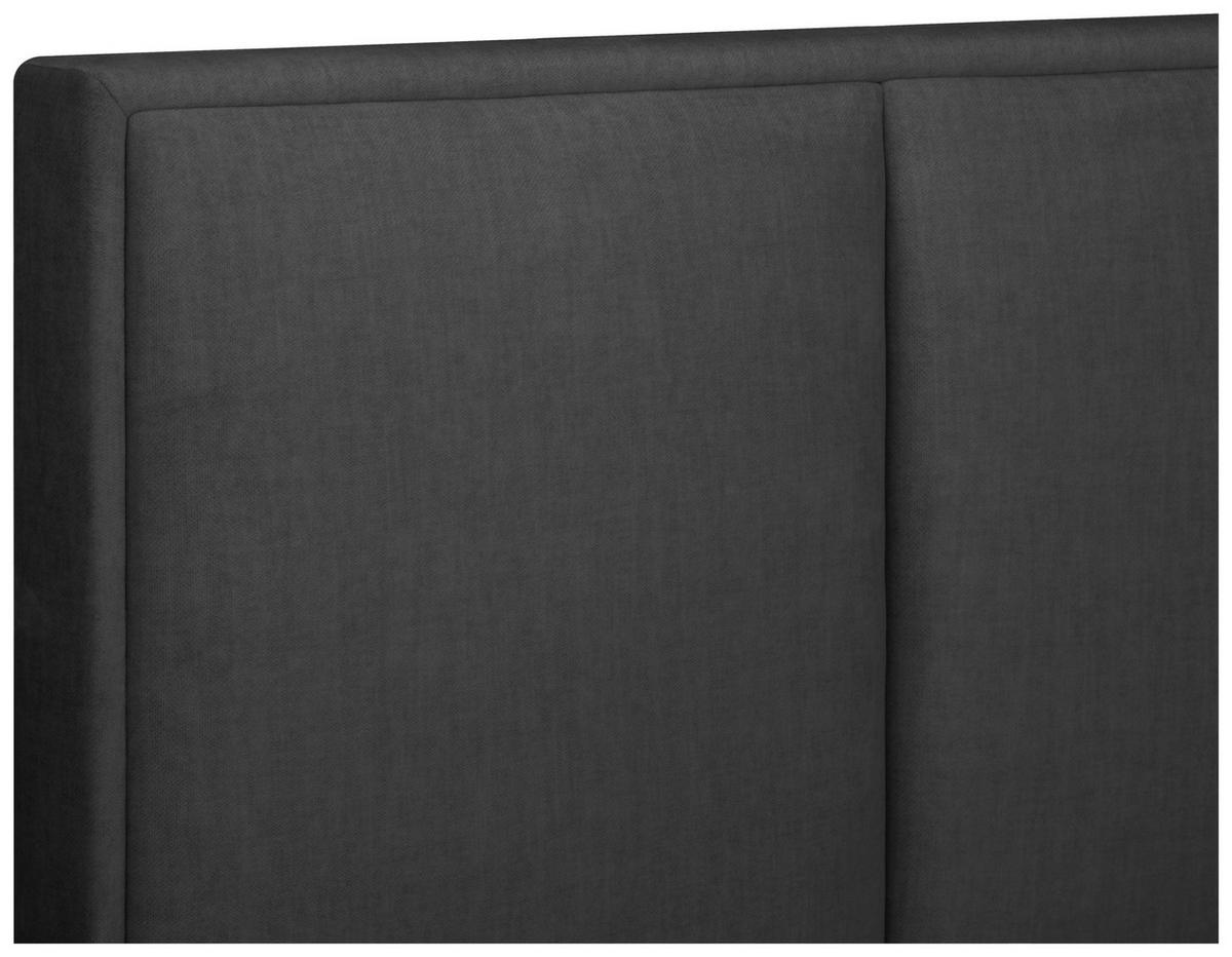 Boxspringbett mit Topper 160x200 cm Graz, Dunkelgrau - Dunkelgrau/Alufarben, MODERN, Textil (160/200cm) - MID.YOU