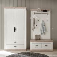 Garderobe Florenz Pinienfarbe/hellbraun 224cm - Hellbraun/Pinienfarben, Design, Holzwerkstoff (224/201/45cm) - MID.YOU