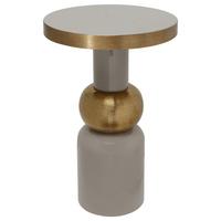 Beistelltisch Art Deco 2125 Goldfarben/Taupe B: 62 cm - Taupe/Goldfarben, Design, Metall (41/62cm) - Kayoom