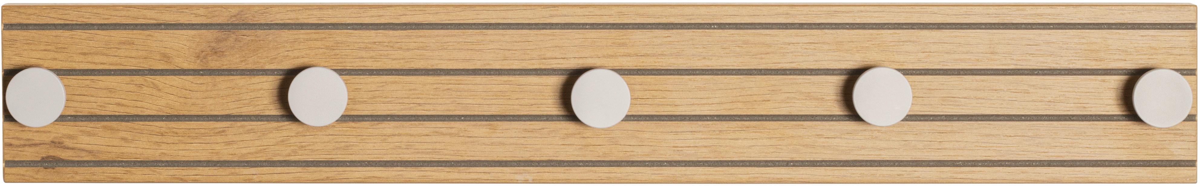Nástenný vešiak Polar 5, š: 60 cm - kašmírová/farba duba, Modern, kov/kompozitné drevo (60/9/4cm) - Mömax
