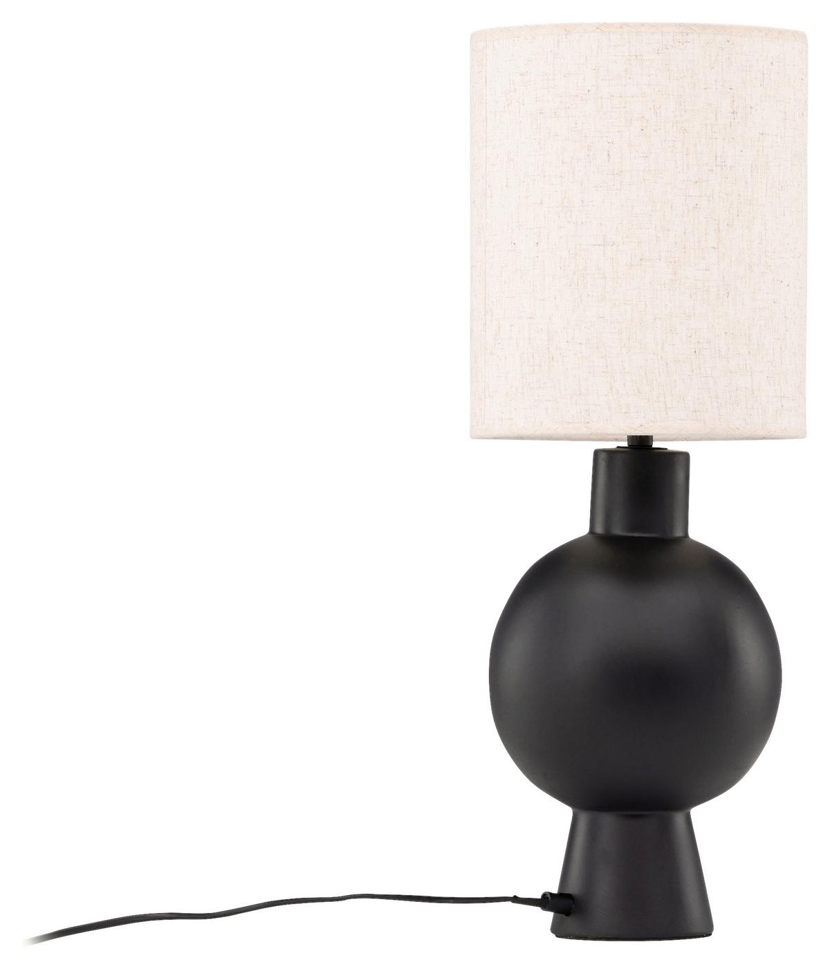 Tischleuchte Mysterna - Beige/Schwarz, Basics, Textil/Stein (21/55/21cm) - P & B