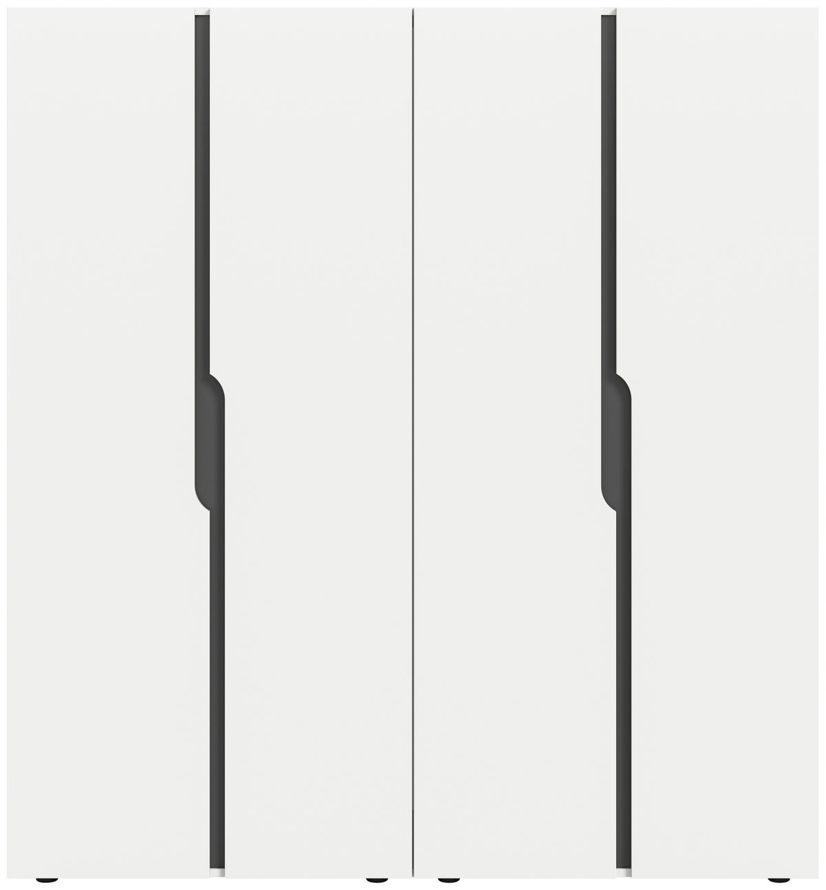 DREHTÜRENSCHRANK Anga Weiß B: 160cm - Weiß, MODERN, Holzwerkstoff (160/180/51cm) - MID.YOU