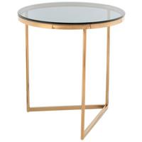 Beistelltisch Wynona 225 Grau/Rosegold B: 55 cm - Roségold/Grau, Design, Glas/Metall (50/50/55cm) - Kayoom