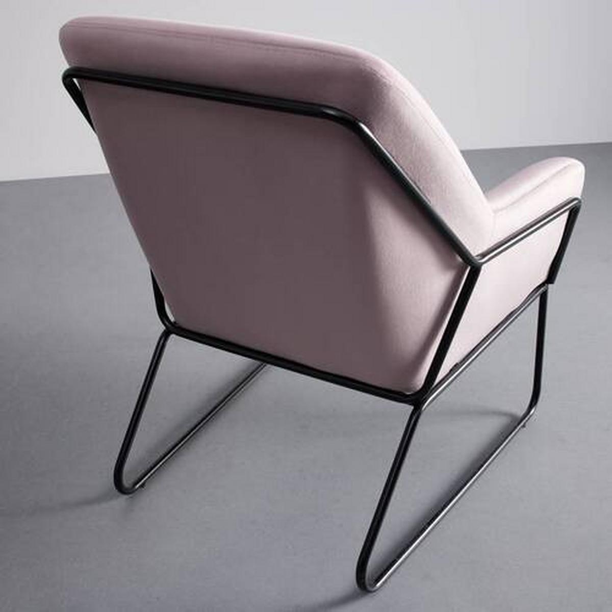 Čalouněné křeslo KEZIA, růžové - růžová/černá, Moderní, kov/textil (71/84cm) - Bessagi Home