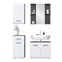 Badezimmer Pearl New Snol Anthrazit, Weiß 4-Teilig - Anthrazit/Weiß, KONVENTIONELL, Holzwerkstoff (110/188,5/29,6cm)
